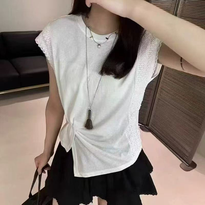 夏季韩版设计感蕾丝显瘦上衣女