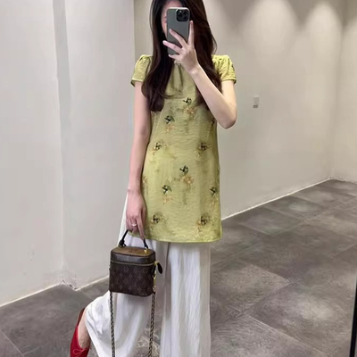 高级感气质新中式阔腿裤套装女