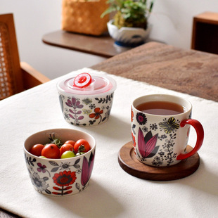 法式田园小清新陶瓷沸洛里亚花园系列早餐下午茶杯马克杯喝水杯子