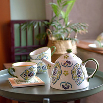 360度纯手绘日式小清新花茶茶具水果茶具下午茶复古文艺拍照茶器