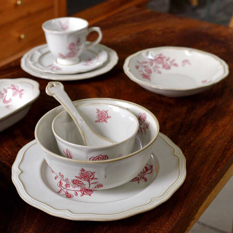 盘子陶瓷釉中彩复古Vintage法式