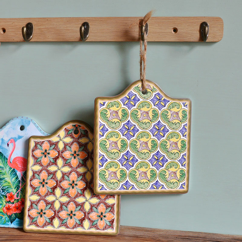 旧日时光记忆花砖火烈鸟图案餐垫