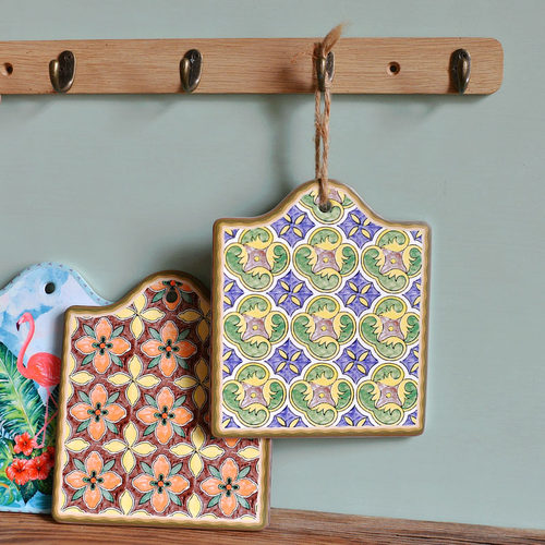 旧日时光记忆花砖火烈鸟图案餐垫