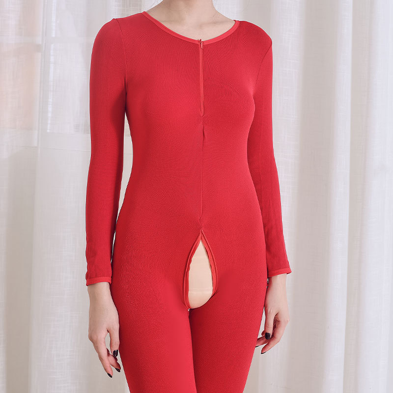 拉链后脱式连体衣秋冬加厚绒保暖防寒拉链开裆全身衣男女同款大码