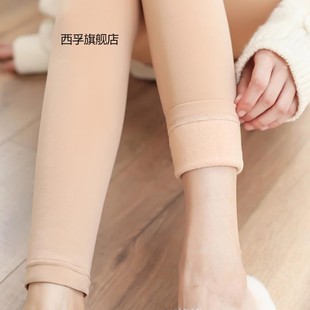 袜九分裤 秋冬加绒加厚九分光腿神器女肤色连裤 袜肉色打底袜保暖裤