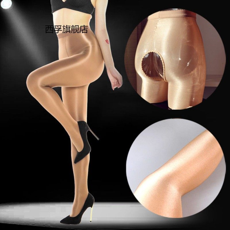 70D油亮舍宾袜性感油光连裤袜反光顺滑舞蹈袜夜店演出舞台丝袜女