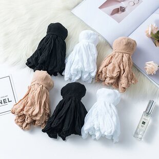 男女夏季一次性免洗短薄袜中筒丝袜弹力丝涤纶袜子加长加厚条纹袜