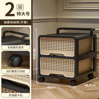 Chinese-style snack cart shelf, no installation required, living room mobile multi-layer storage cabinet, home bedroom bedside table thumbnail 5