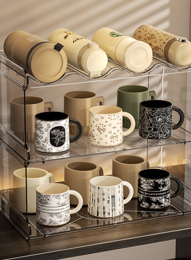 杯子收纳置物架桌面马克杯架子大容量收纳架餐边柜内咖啡杯水杯架