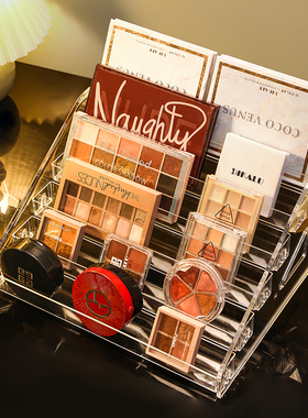 kaman分格化妆品置物架透明亚克力粉底液腮红盘大容量眼影收纳盒