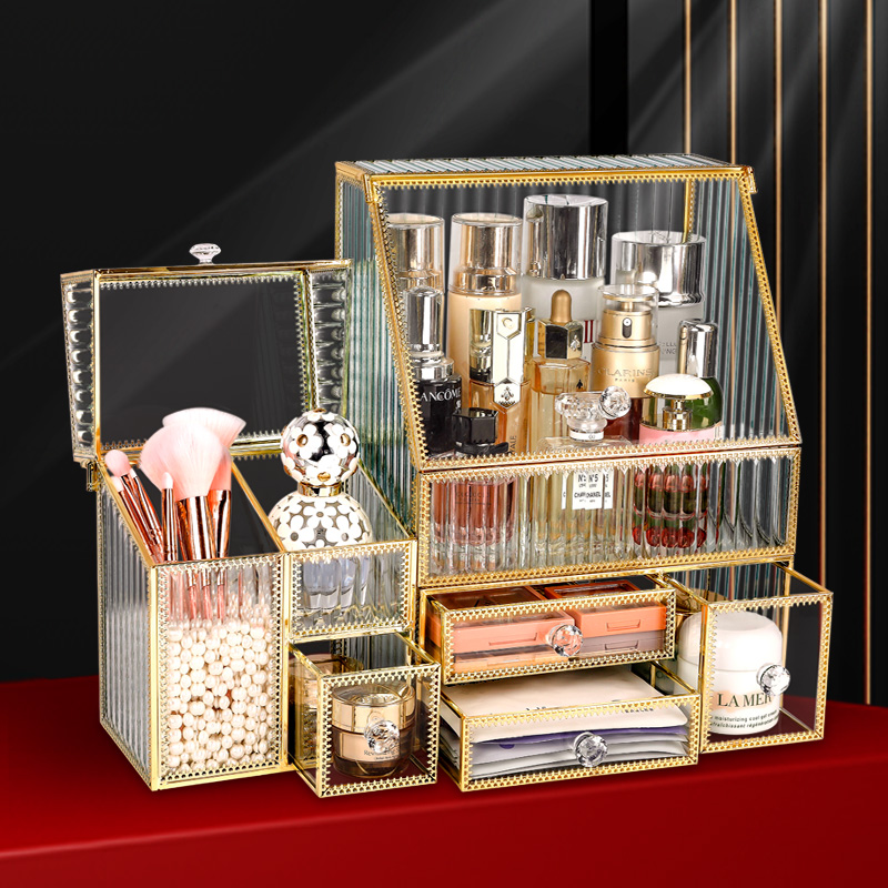 桌面大容量轻奢风化妆品收纳盒