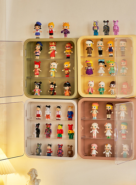 Kaman盲盒收纳展示架挂墙上透明泡泡玛特娃娃公仔防尘手办展示盒