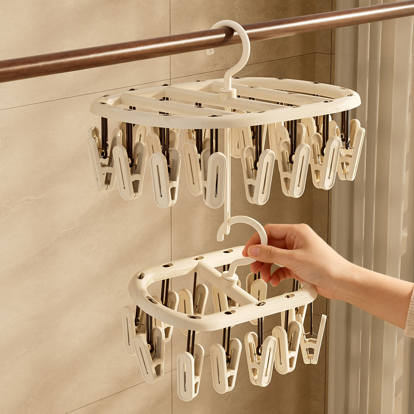 袜子晾衣架家用儿童婴儿多夹子晾晒神器多功能内衣内裤专用挂衣架