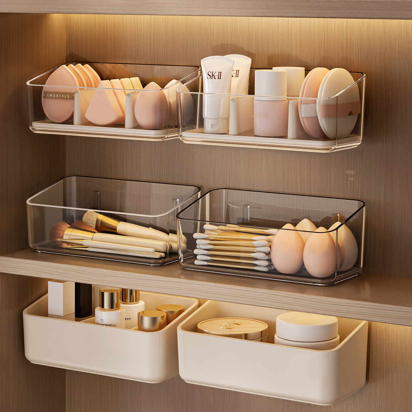 浴室镜柜内口红化妆品收纳盒