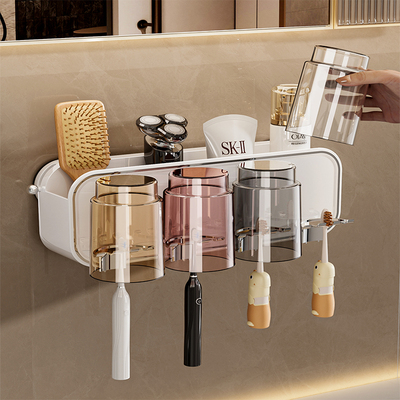 吸盘牙刷置物架壁挂式免打孔