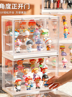 kaman盲盒收纳展示架泡泡玛特立体展柜防尘透明亚克力手办收纳盒