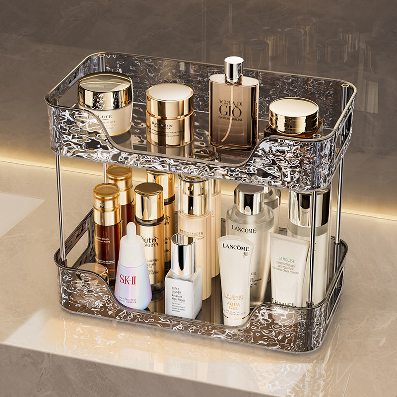 卫生间台面置物架双层化妆护肤品洗漱用品收纳架浴室洗漱台整理架