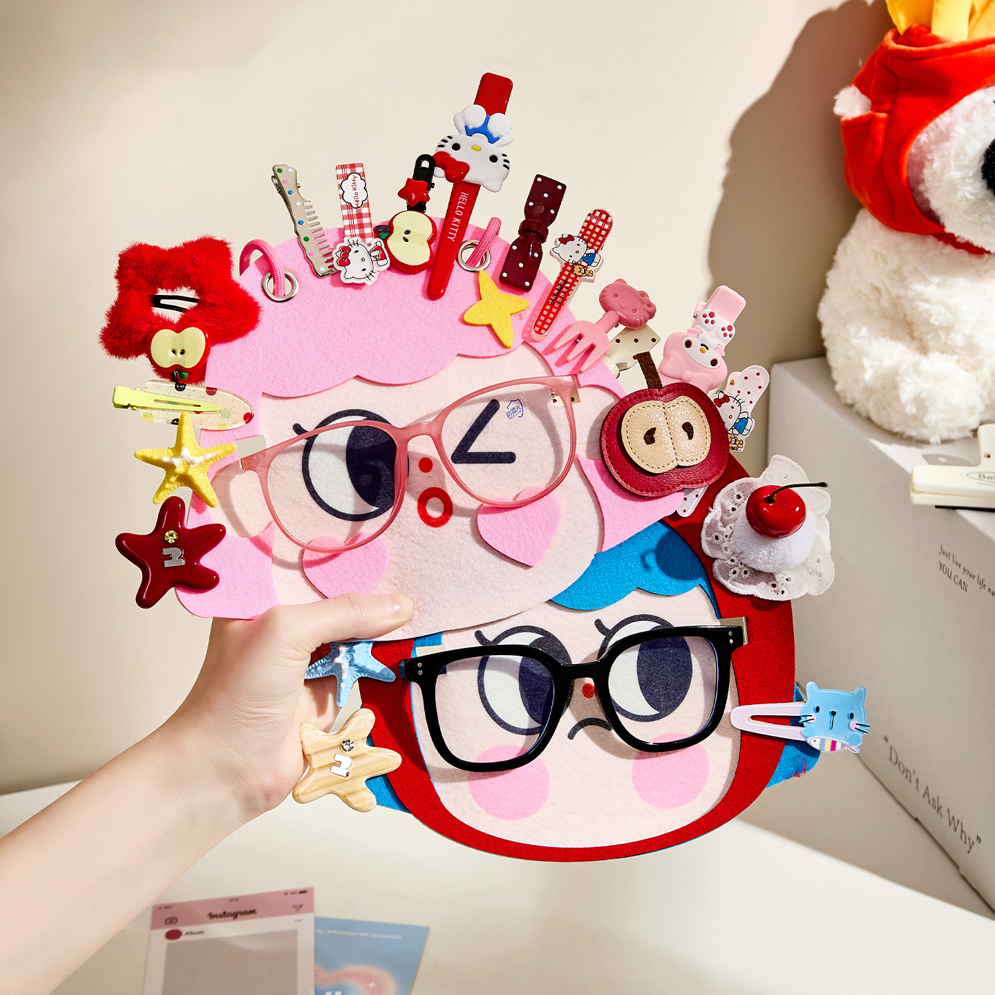 可爱眼镜发夹发饰收纳展示架