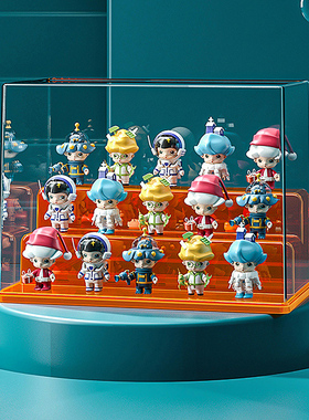 kaman盲盒收纳展示架泡泡玛特手办展示柜盒亚克力立牌徽章收纳盒