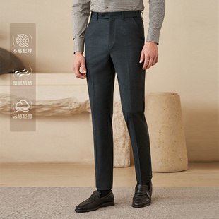 松紧腰商务西装 裤 子毛料西裤 澳嘉 直筒长裤 羊毛西裤 男修身 潮 男士