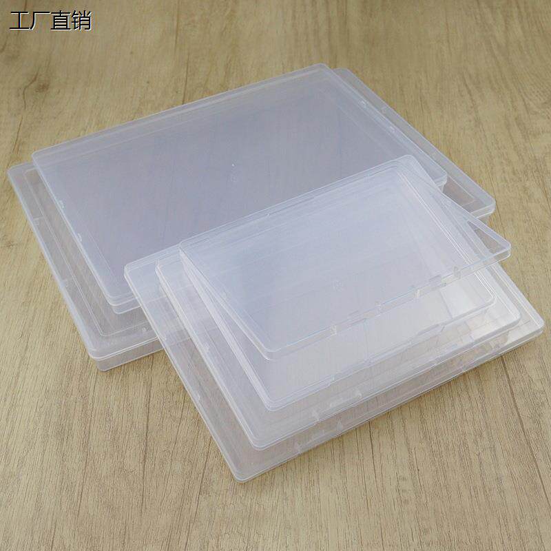 透明长方形塑料盒子零件饰品收纳盒扁平文具包装盒空盒马亚逊