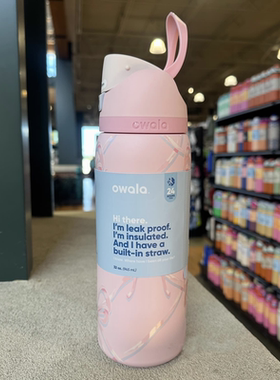 美版Owala圣诞限定粉色蝴蝶结款保温杯32oz/945ml吸管杯大容量杯