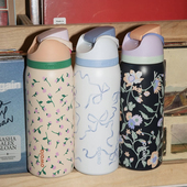 美版 正版 Owala粉色保温杯蓝丝带吸管便携不锈钢杯学生男女户外杯