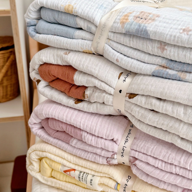 婴儿盖毯宝宝纱布毯幼儿园午休毯子儿童盖被a类纯棉新生儿包巾夏