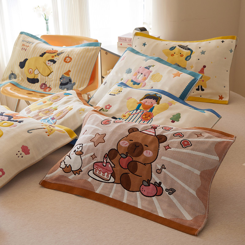 2025新款全棉纯棉卡通儿童枕巾-第二波