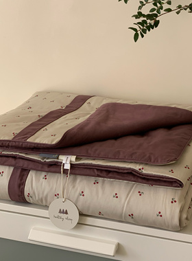 韩国大鹅全棉夏凉被韩系小碎花2米夏季夏被可水洗纯棉双人空调被