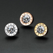 纯金色耳环男大钻石男士 潮男精致轻奢高级感酷帅耳饰 耳钉2025新款