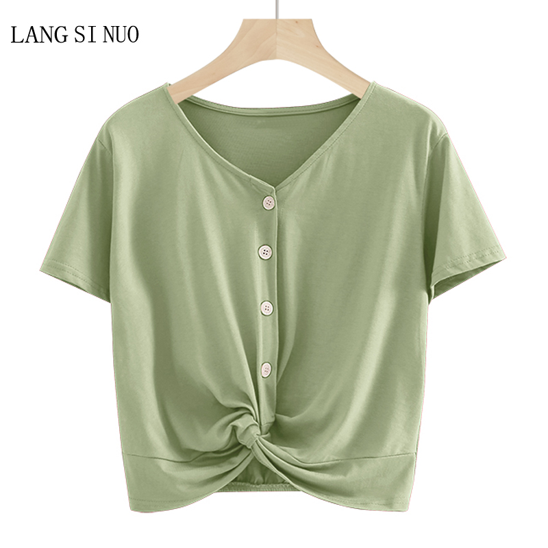 郎丝诺短袖韩版常规扭结纽扣满100-10