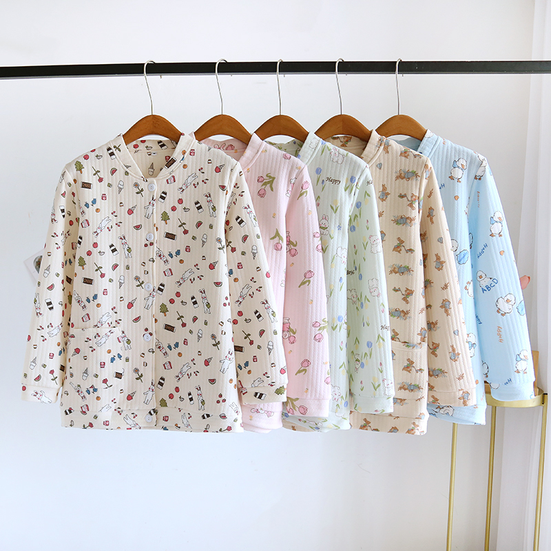 上衣空气层纯棉睡衣家居服女冬季