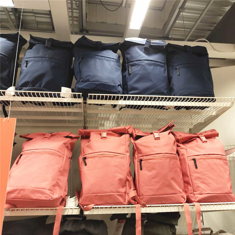 包邮IKEA宜家斯塔缇运动背学生拉链双肩书包中性清新旅行出差休闲
