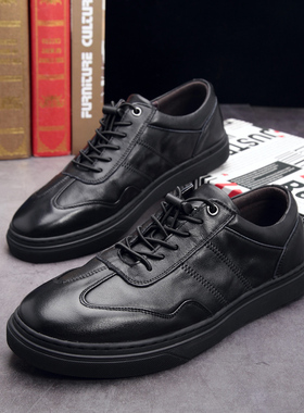 【商场同款】报财狼真皮软面休闲鞋男牛皮平底单鞋春秋新款123321