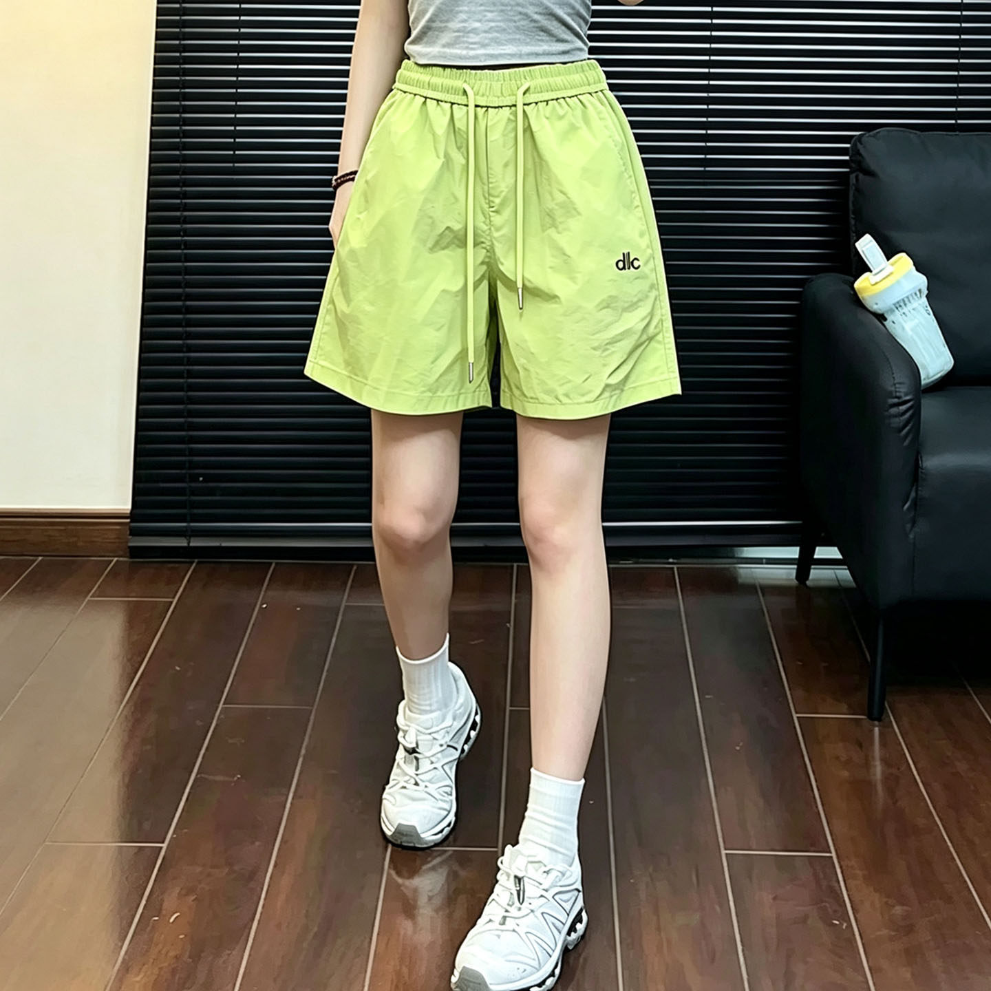 夏季女速干高腰宽松直筒运动短裤