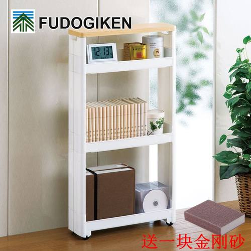 日本进口厨房滑轮夹缝置物架