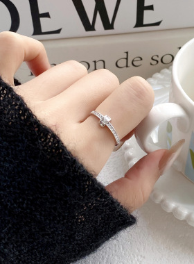 轻奢锆石开口可调女士戒指