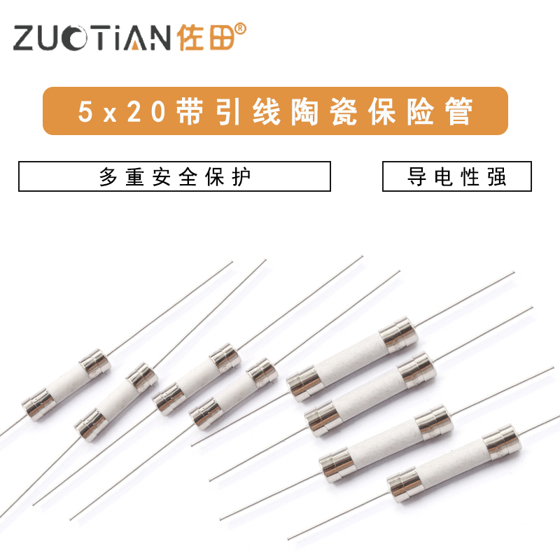 陶瓷保险管带引脚5*20快断2A/3A/5A/8A/10A/12A/15A/20A/25/30A/6