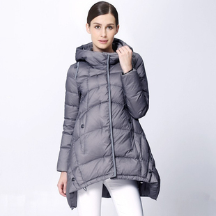 山迪欧洲站新款时尚羽绒服女款潮中长款加厚休闲a版冬装外套