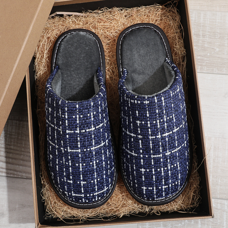 秋冬季家用布艺拖鞋男女情侣居家室内防滑软底保暖家居拖鞋1119h