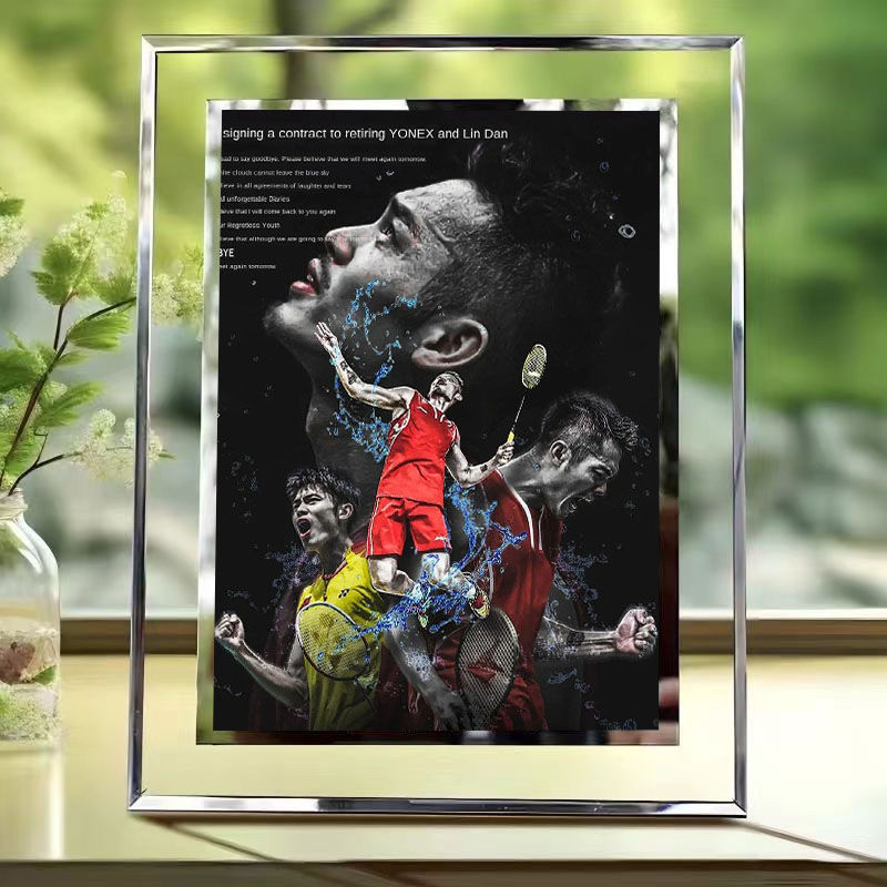 林丹羽毛球周边学生版水晶玻璃相框摆件定制照片毕业礼物送闺蜜
