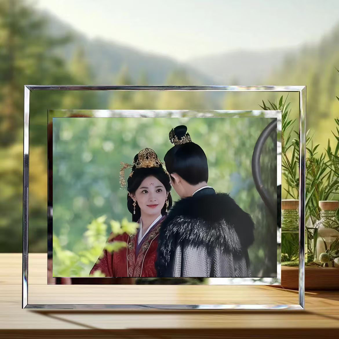 凤凰台上周边水晶玻璃相框桌面小摆件定制照片创意生日礼物送闺蜜