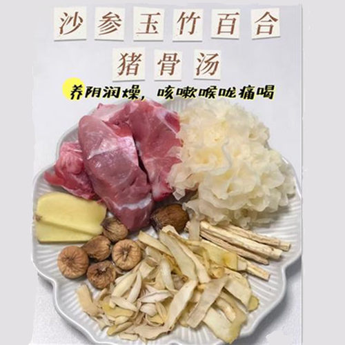 沙参玉竹百合猪骨汤秋天润肺润肤汤料养阴润燥咳嗽干咳有效清痰汤