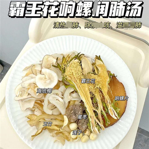 霸王花响螺肉海底椰清润甜养肺汤包炖猪骨鸡汤料大便不好热气可喝