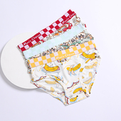 女士冰丝内裤 夏四角三角卡通透气薄无痕抗菌中腰宽边可爱