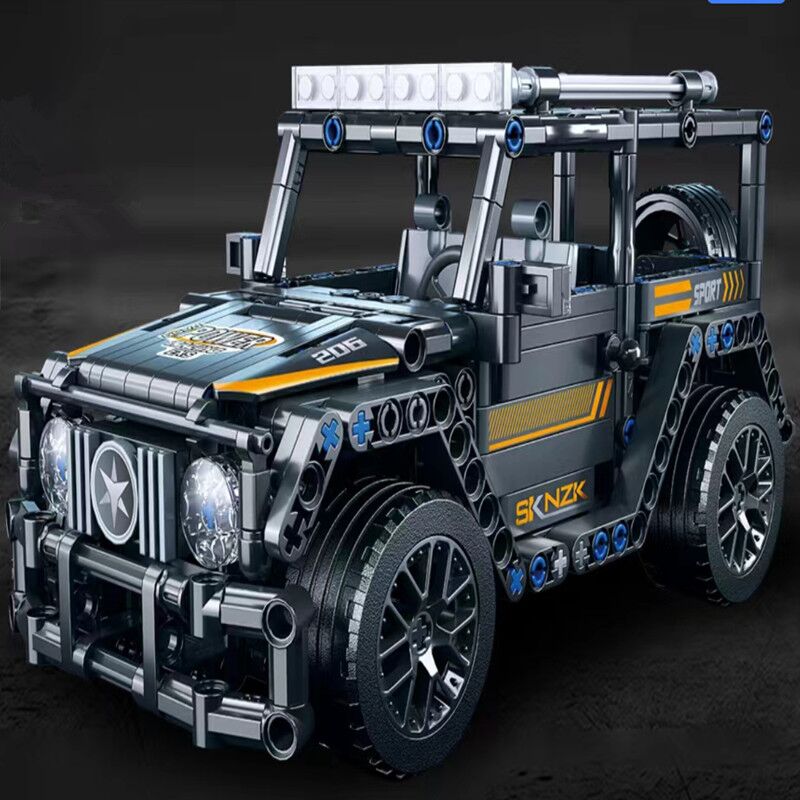 中国积木越野车拼装跑车男孩6-12岁大号汽车模型礼物机构玩具