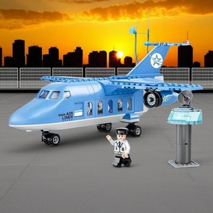 儿童礼物小颗粒积木民航大客机飞机模型拼装男孩女孩子拼搭玩具