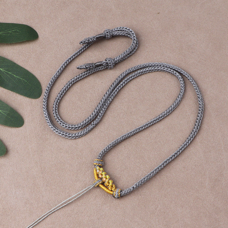 平安扣吊坠挂绳男女手工编织桃花结佛头无事牌高档凤尾结项链绳
