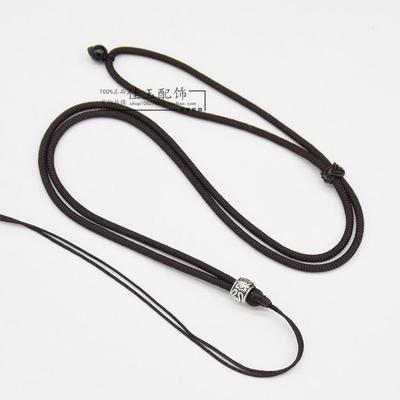 细款防藏银搭配青金石玛瑙精品项链绳银饰水晶蜜蜡吊坠挂绳玉器绳